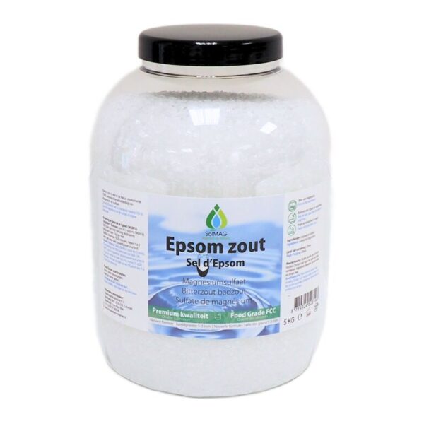 Epsom zout 5 kg van Solmag. Biterzout magnesiumsulfaat badzout.