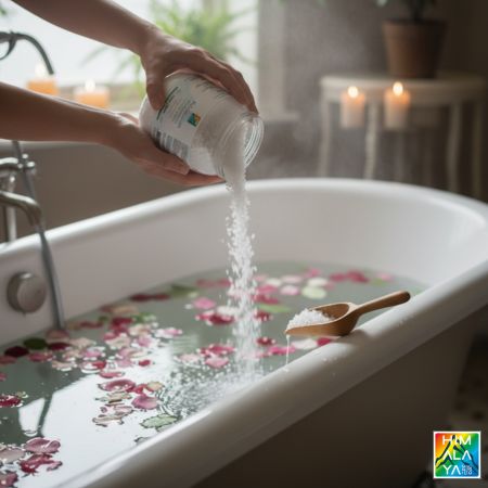 Himalaya Magnesium vlokken toevoegen aan Magnesiumbad