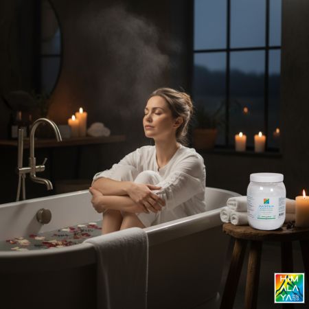 Magnesiumbad bij stress met Himalaya magnesium badkristallen