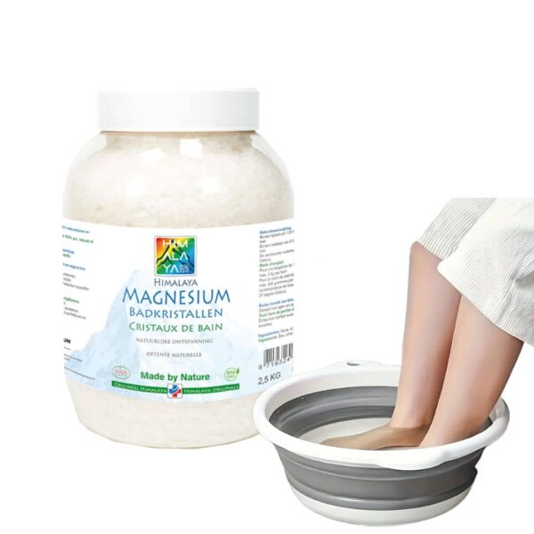 Voetenbad set Himalaya 2.5 kg Magnesium Badkristallen en Voetenbad